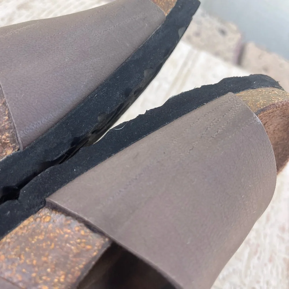 Betula Birkenstock Size 42 M9 Brown Oiled Leather Sandals